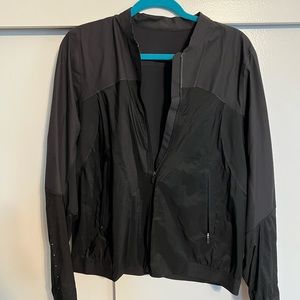 Women’s black lightweight bomber.